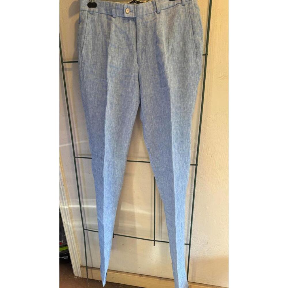 Hiltl Men's Linen Pants‎ Light Blue Size 34/38